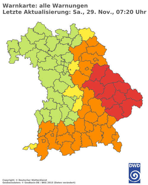 Aktuelle Wetterwarnungen fĂŒr %region%