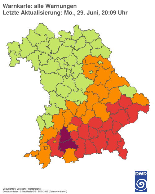 Aktuelle Wetterwarnungen für %region%