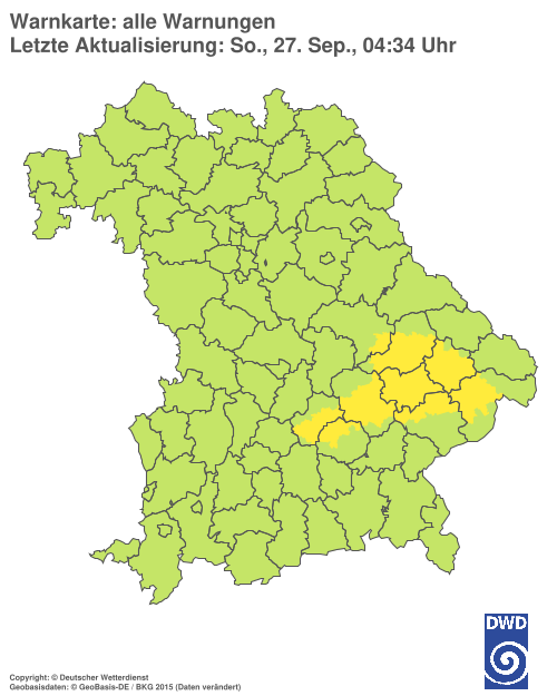 Aktuelle Warnkarte: Bayern